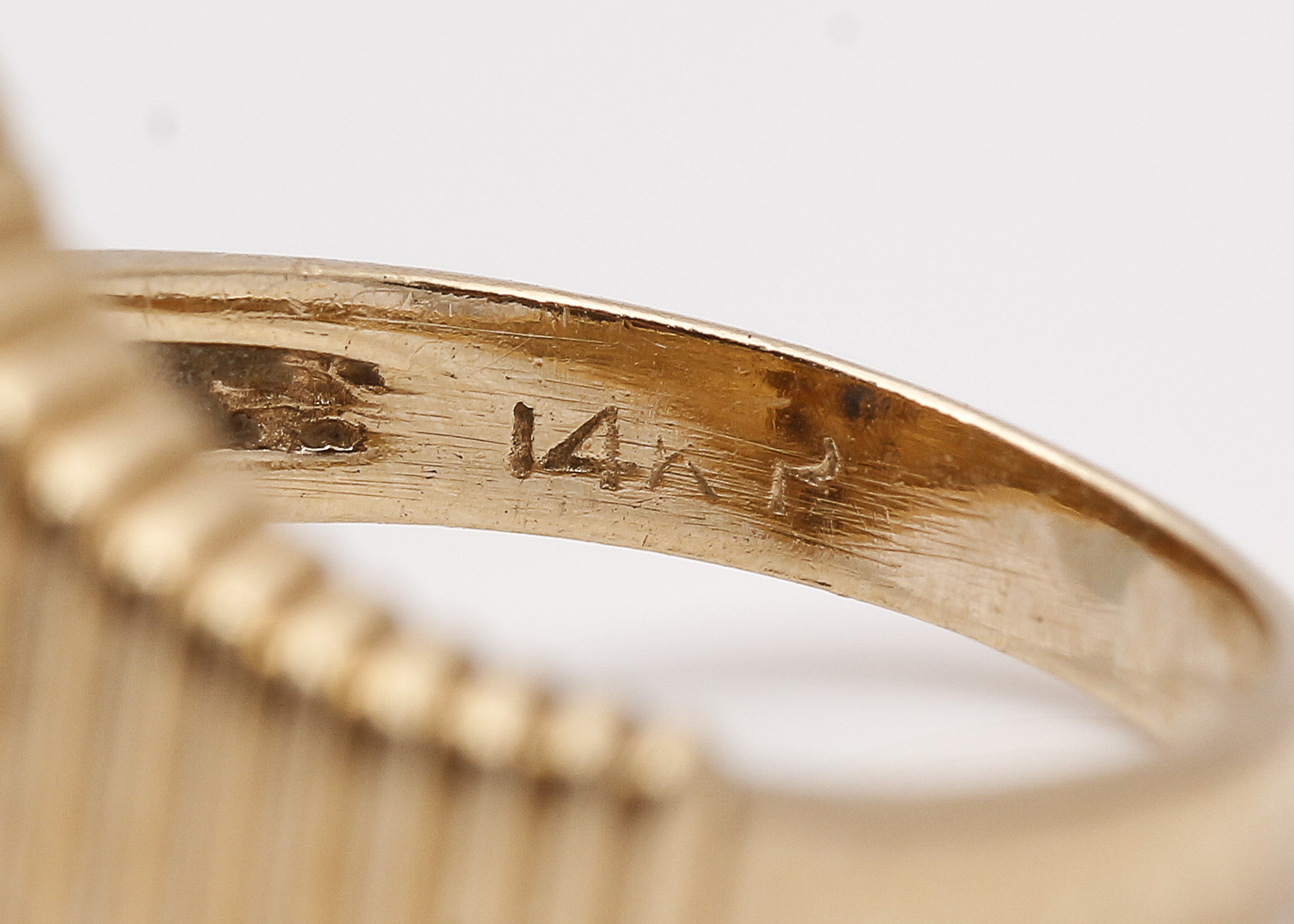 14K Yellow Gold Sapphire and Diamond Ring