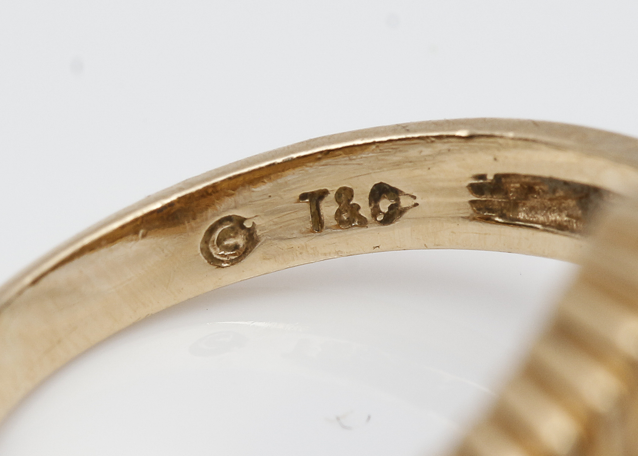 14K Yellow Gold Sapphire and Diamond Ring