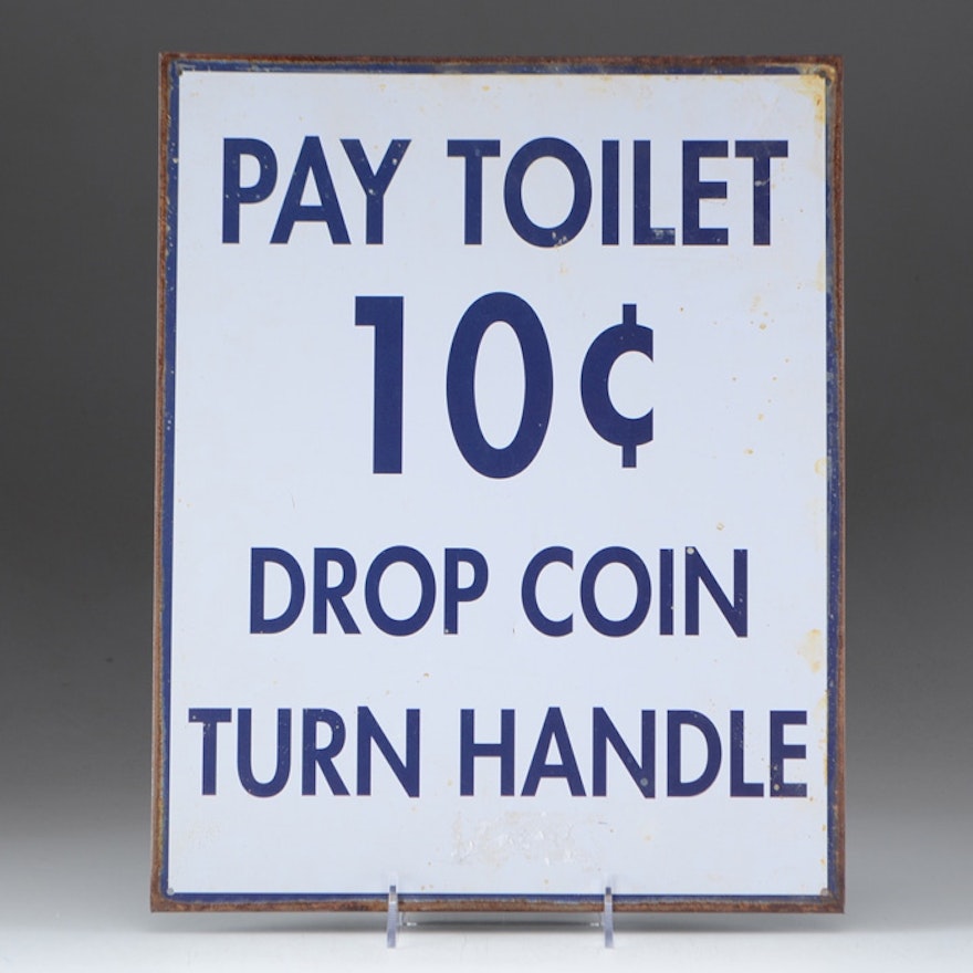 Public Restroom "Pay" Sign