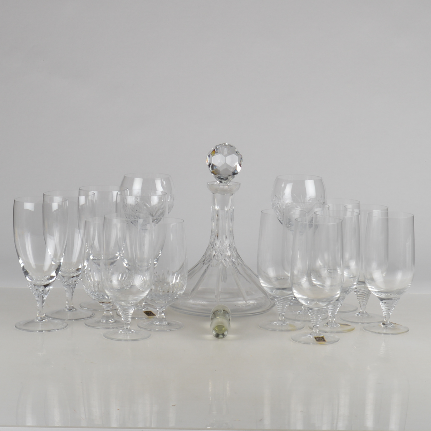 Oneida Crystal Glasses and Vintage Decanter