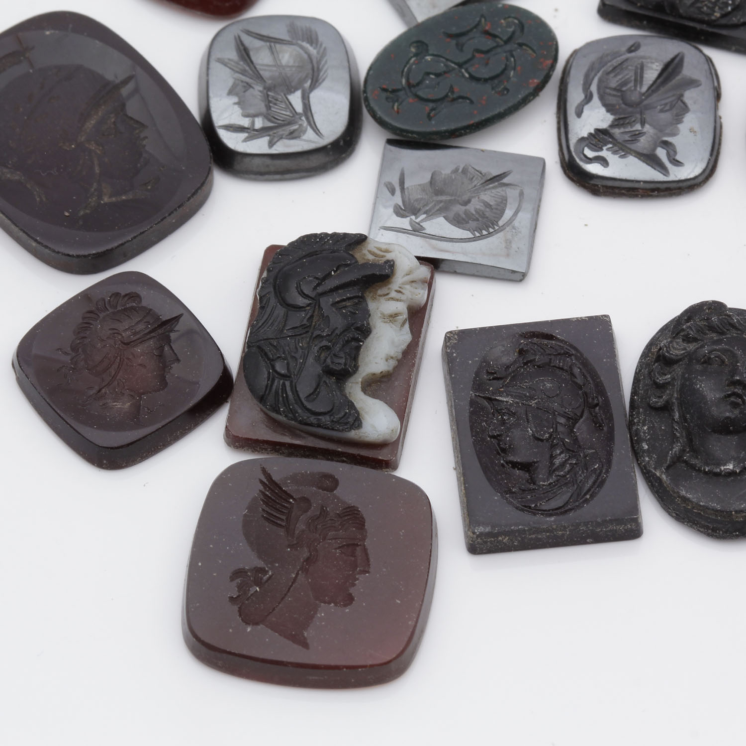 Hematite, Carnelian, and Black Onyx Intaglios and Cameos