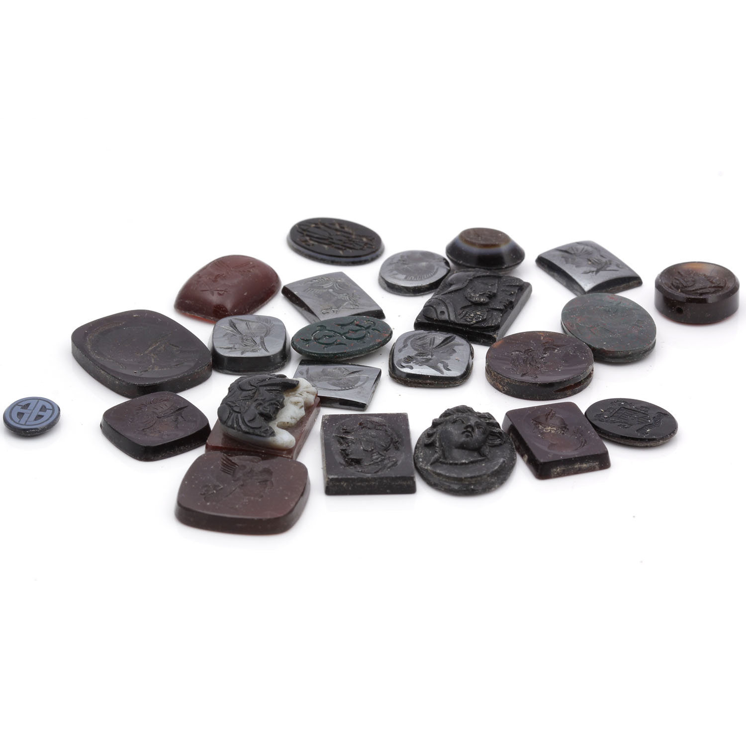 Hematite, Carnelian, and Black Onyx Intaglios and Cameos