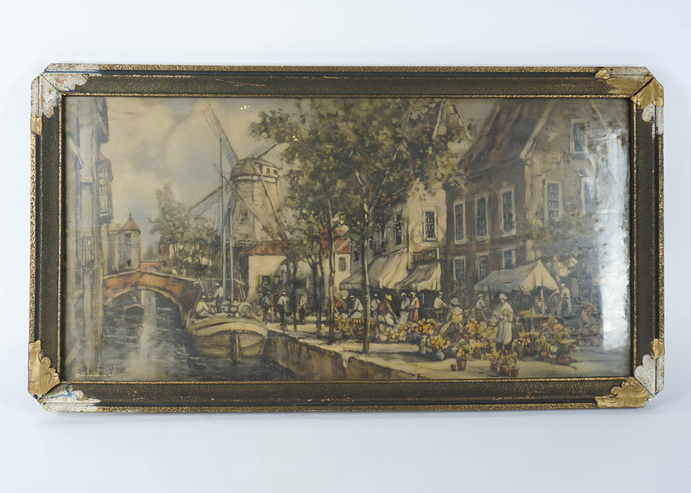 Vintage Amsterdam Print After Arthur V. Diehls