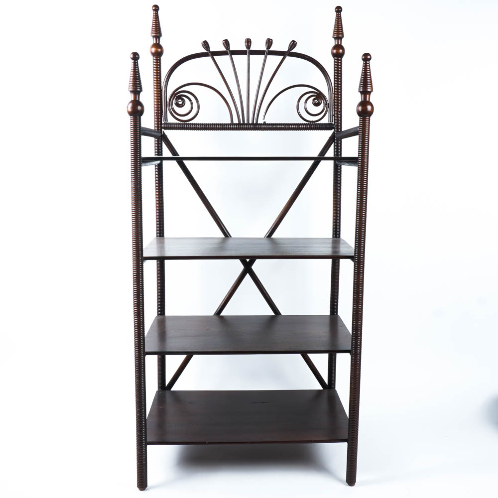 Four Tier Turned Wood Shelf