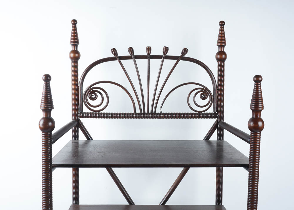 Four Tier Turned Wood Shelf