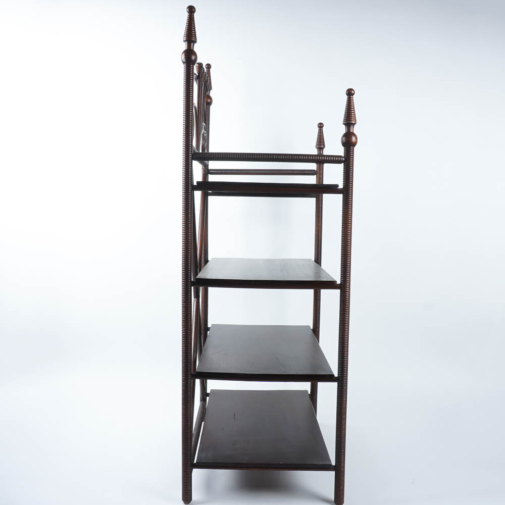 Four Tier Turned Wood Shelf