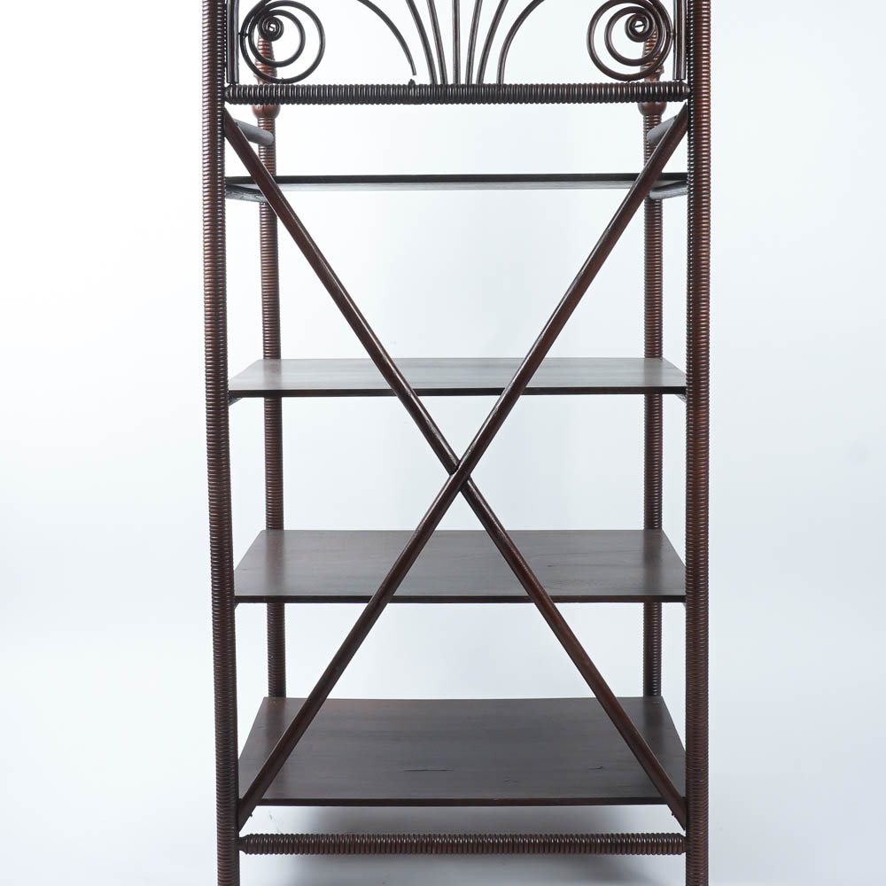 Four Tier Turned Wood Shelf