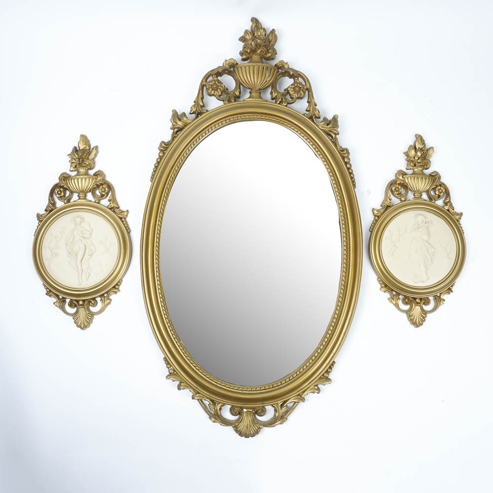 Gold Tone Neoclassical Style Wall Decor