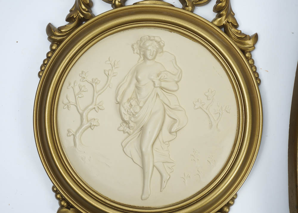 Gold Tone Neoclassical Style Wall Decor