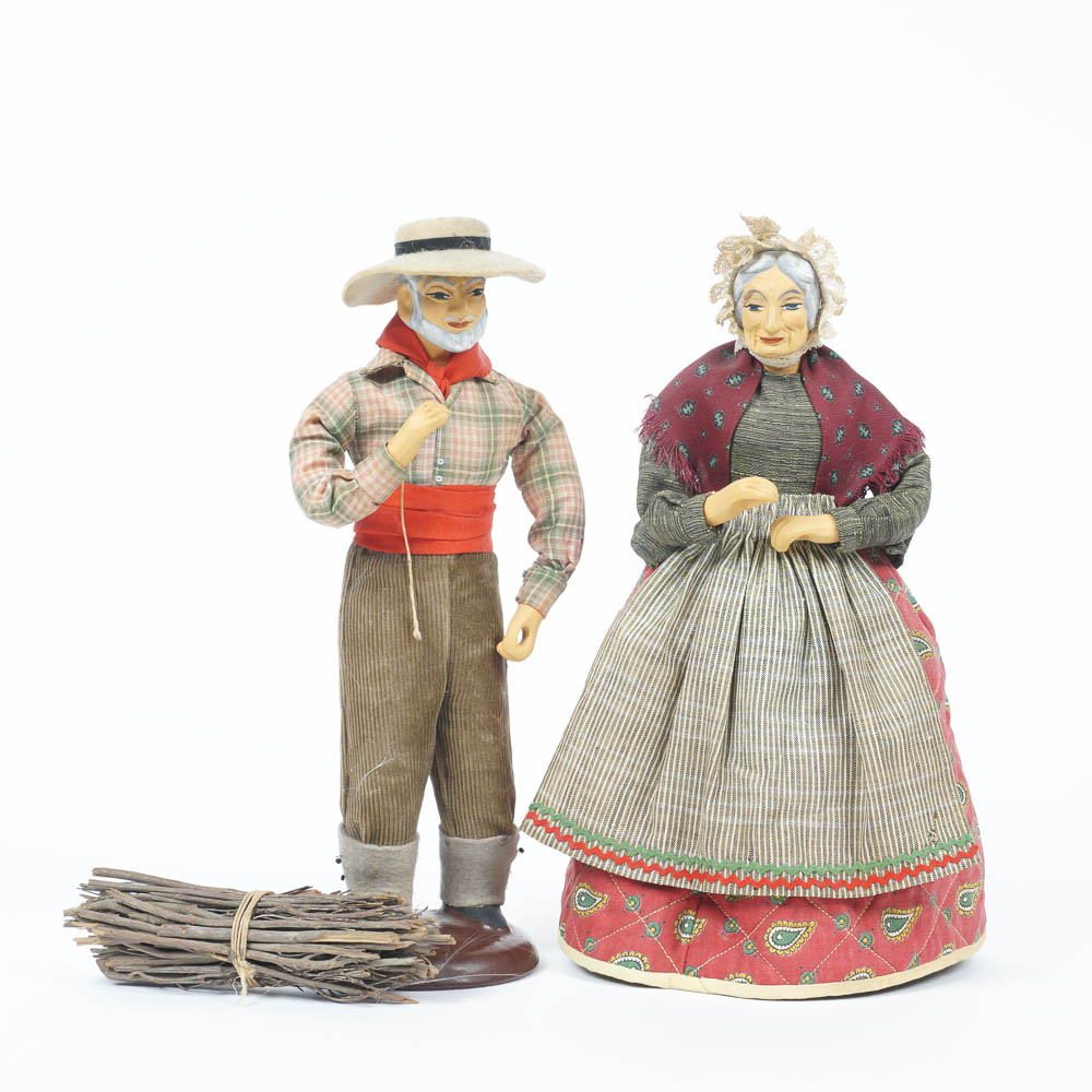 Vintage Folk Doll Couple