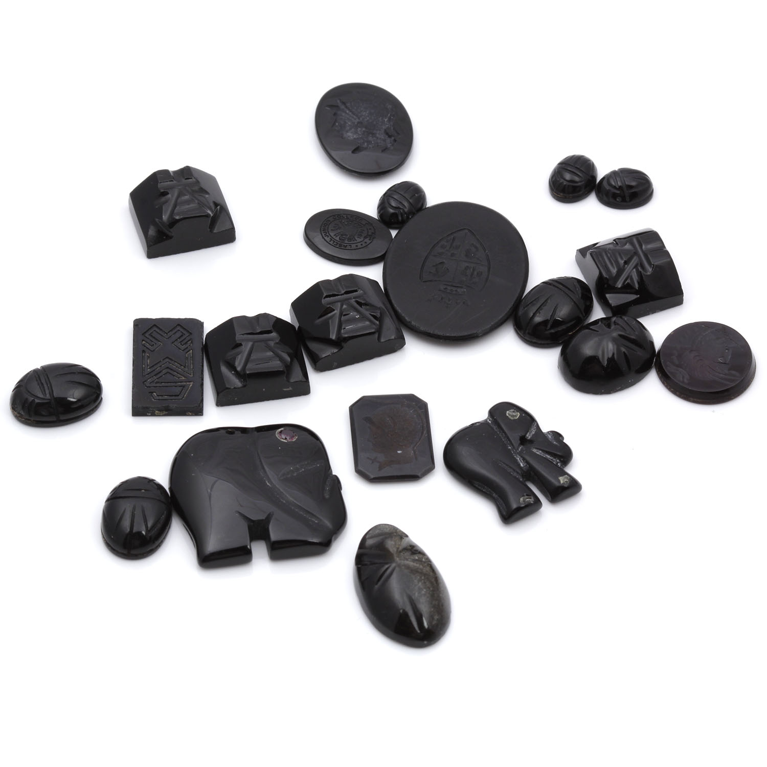 Black Onyx Carvings and Scarabs