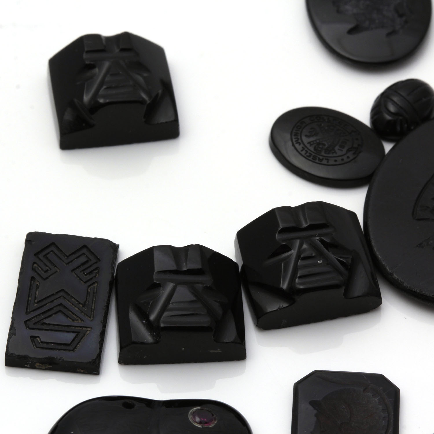 Black Onyx Carvings and Scarabs