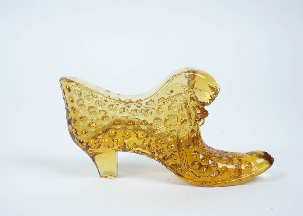 Collection of Glass and Ceramic Shoe Figurines