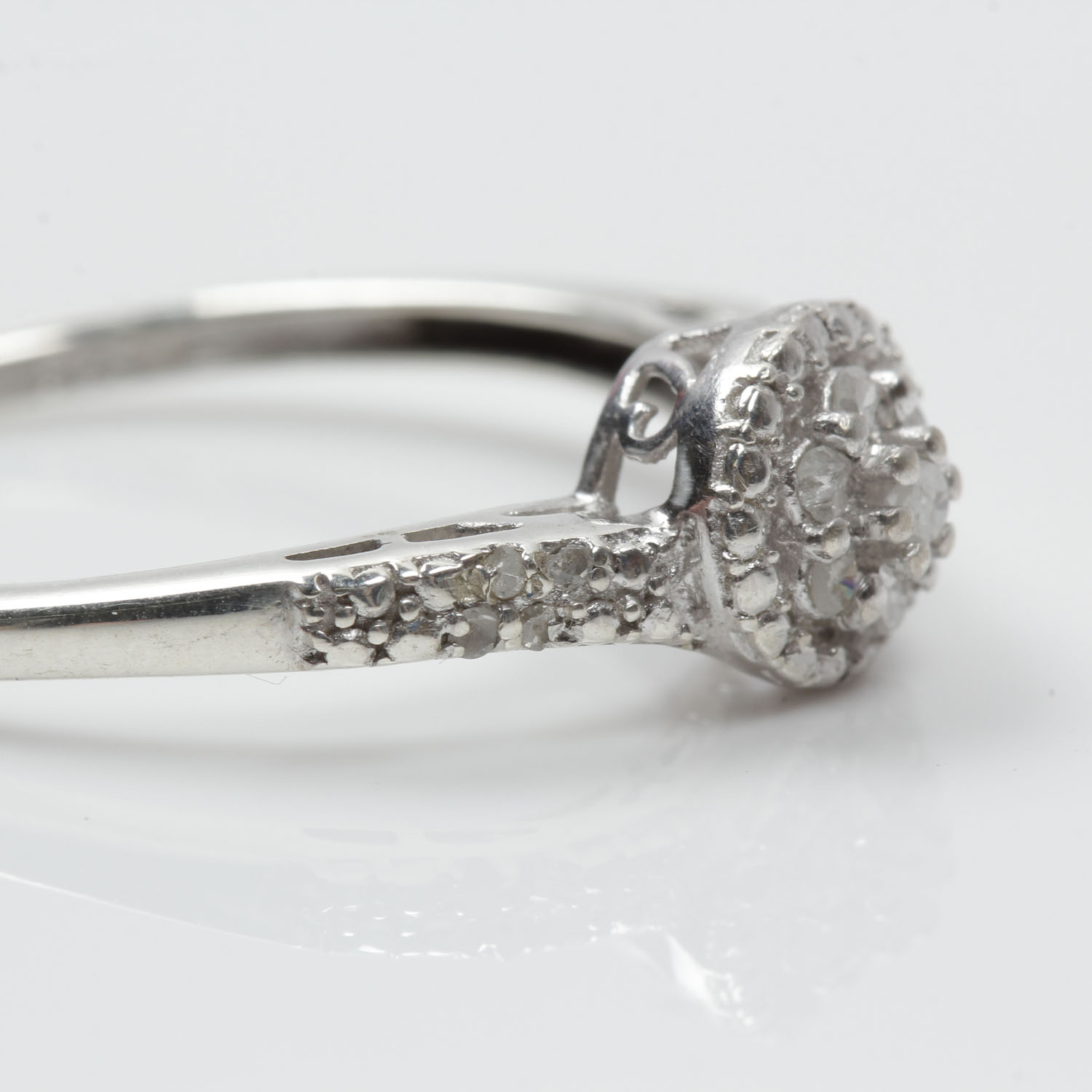 Sterling Silver and Diamond Ring