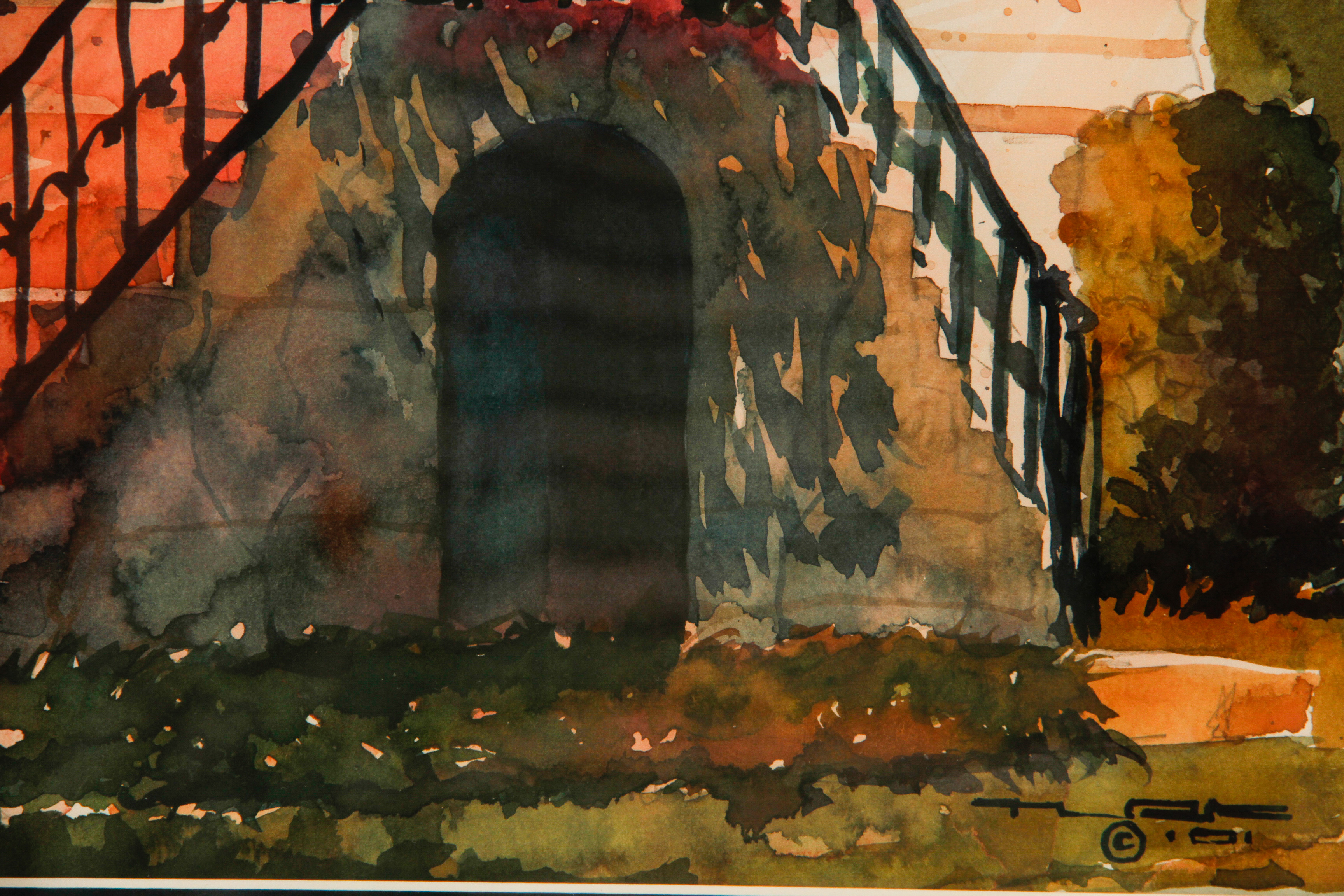 Original Signed Patrick Turk Watercolor on Paper