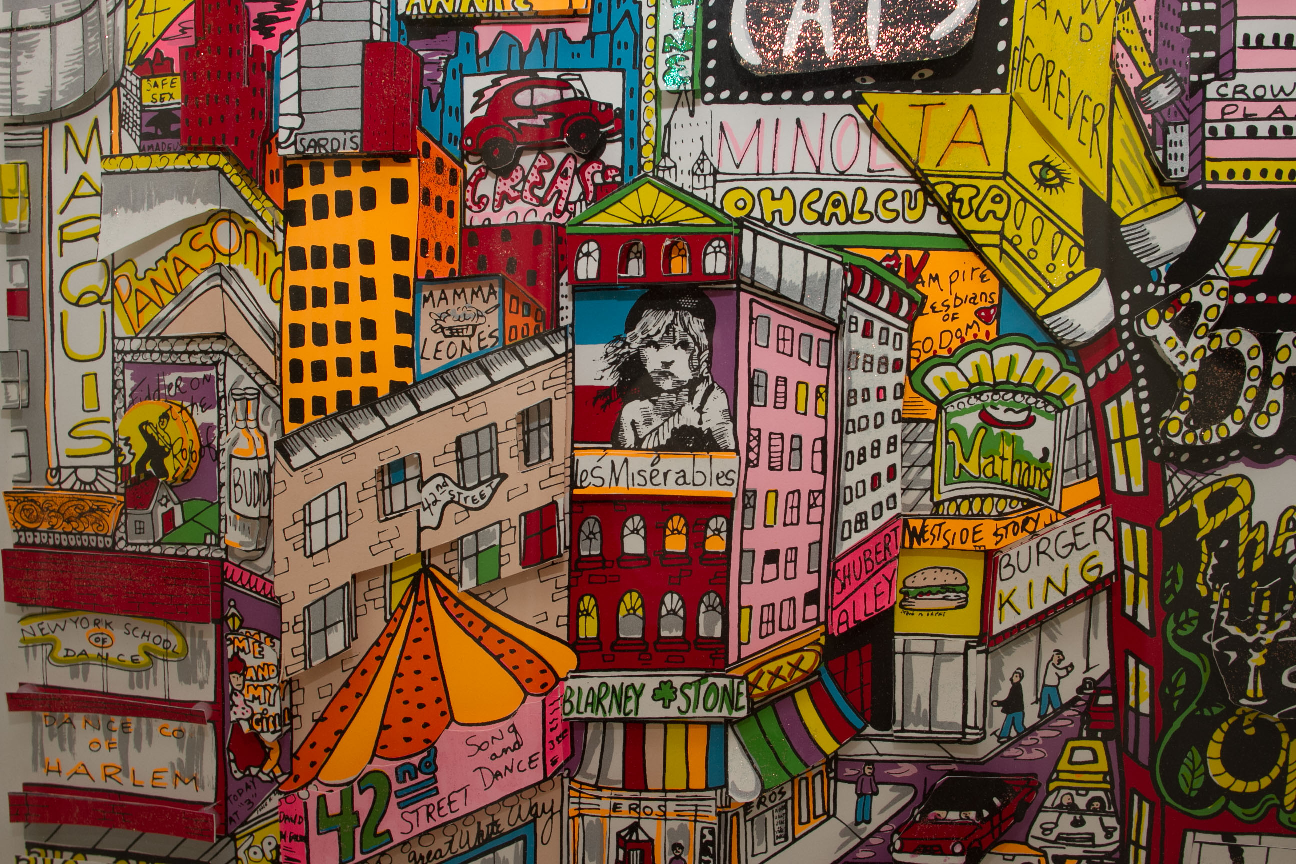 Charles Fazzino Limited Edition "Night on Broadway" 3D Pop Art