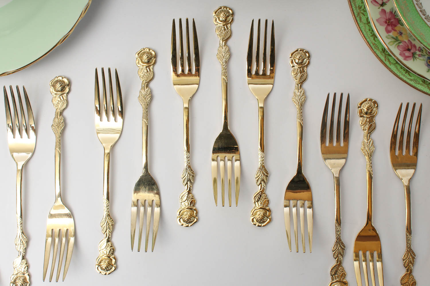 Assorted Vintage Green China Collection