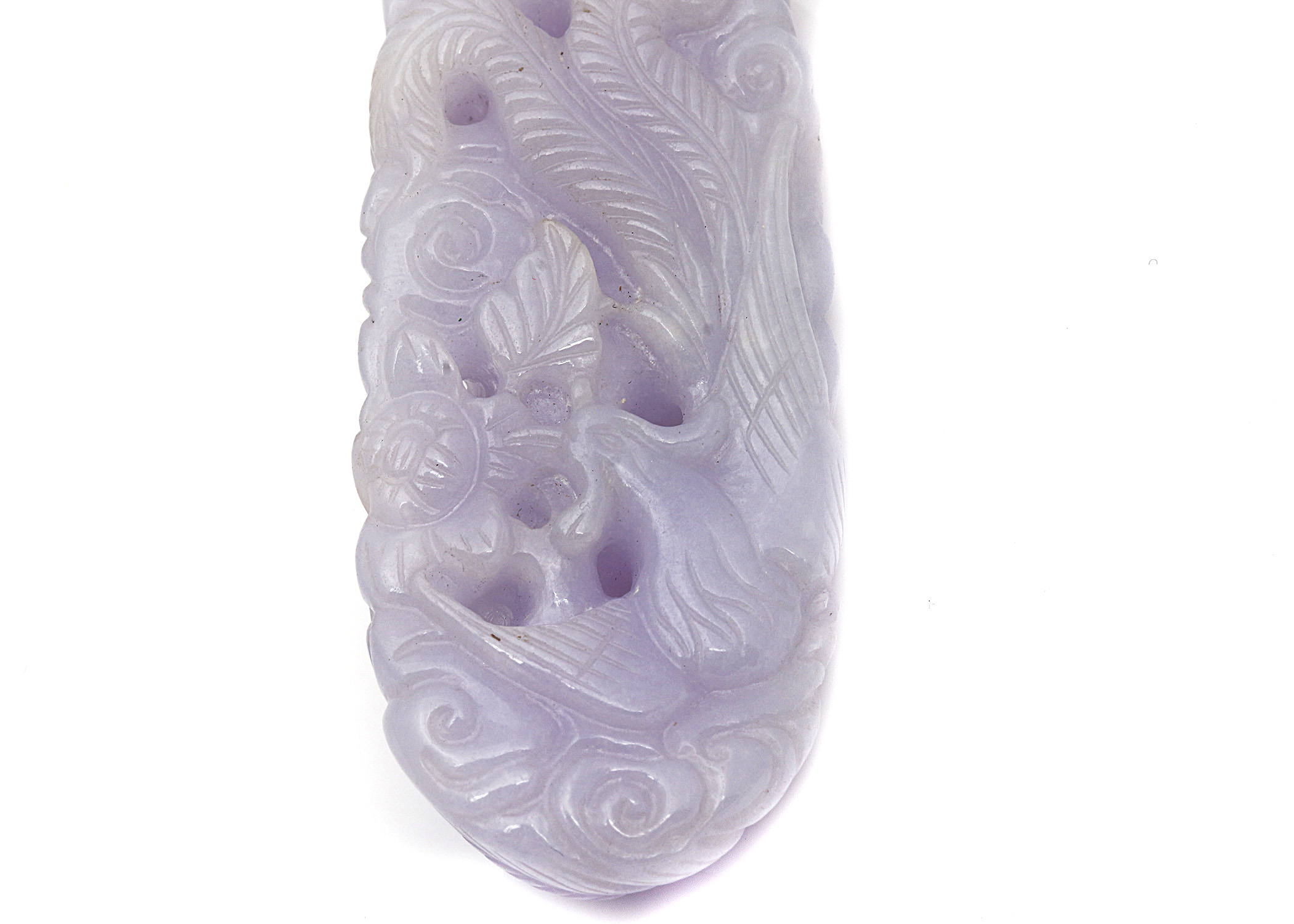 14K Yellow Gold Lavender Jade and Diamond Pendant