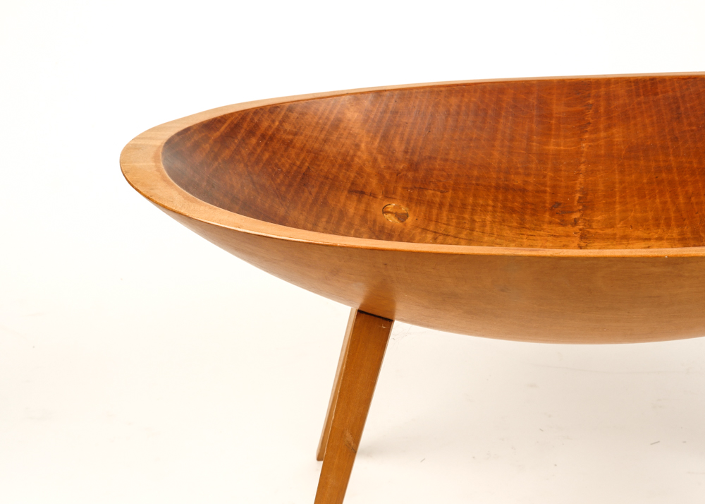 Antique Maple Dough Bowl on Legs