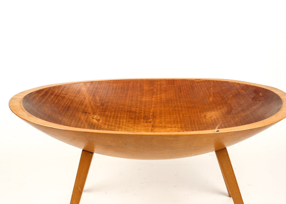 Antique Maple Dough Bowl on Legs