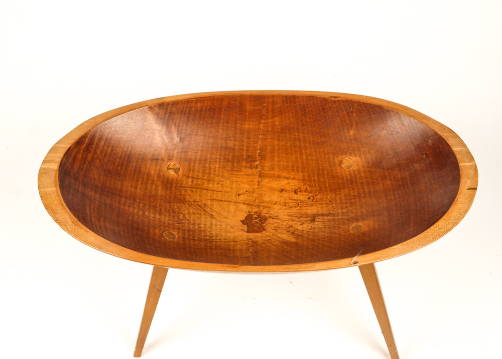 Antique Maple Dough Bowl on Legs