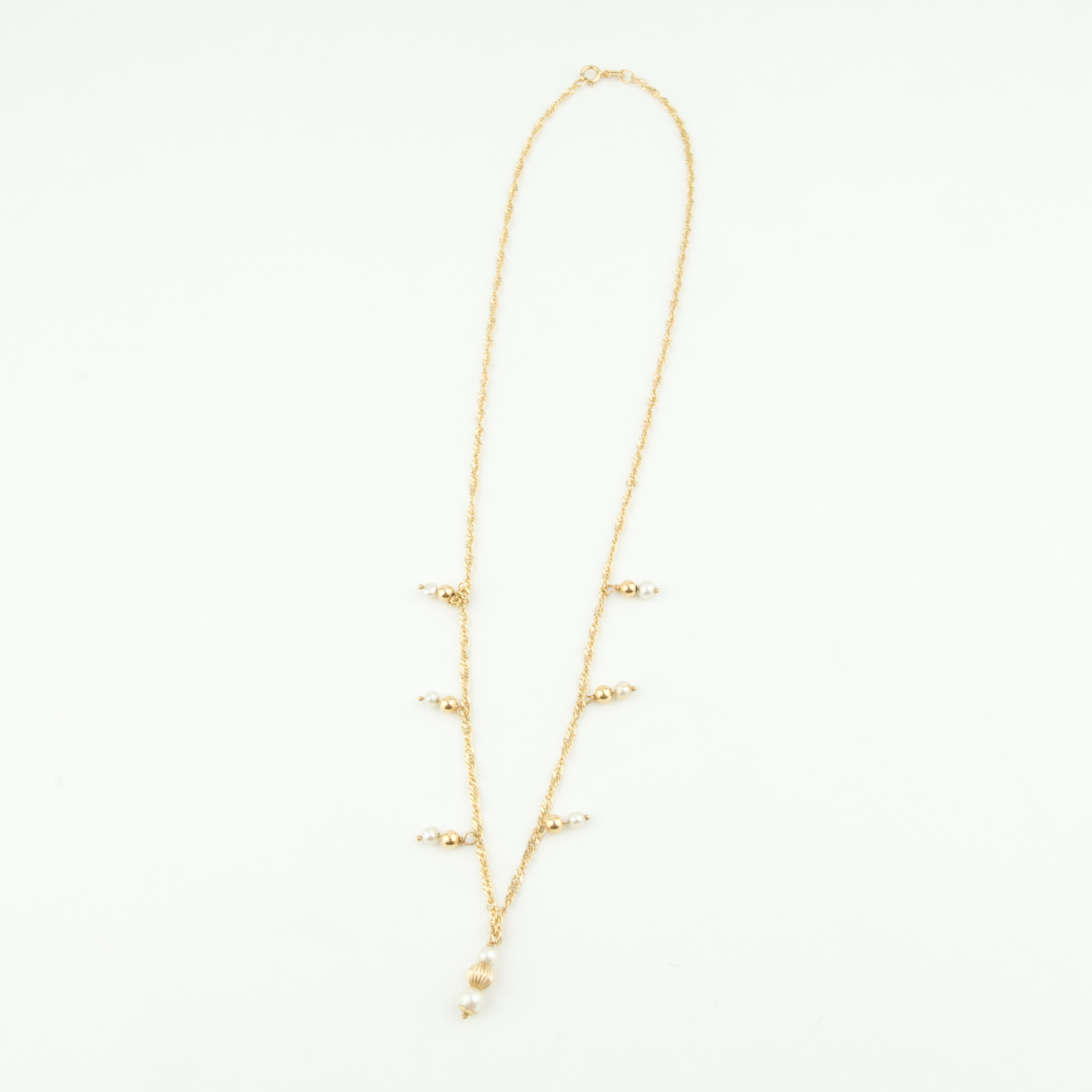 14K Cultured Pearl Necklace & Earrings