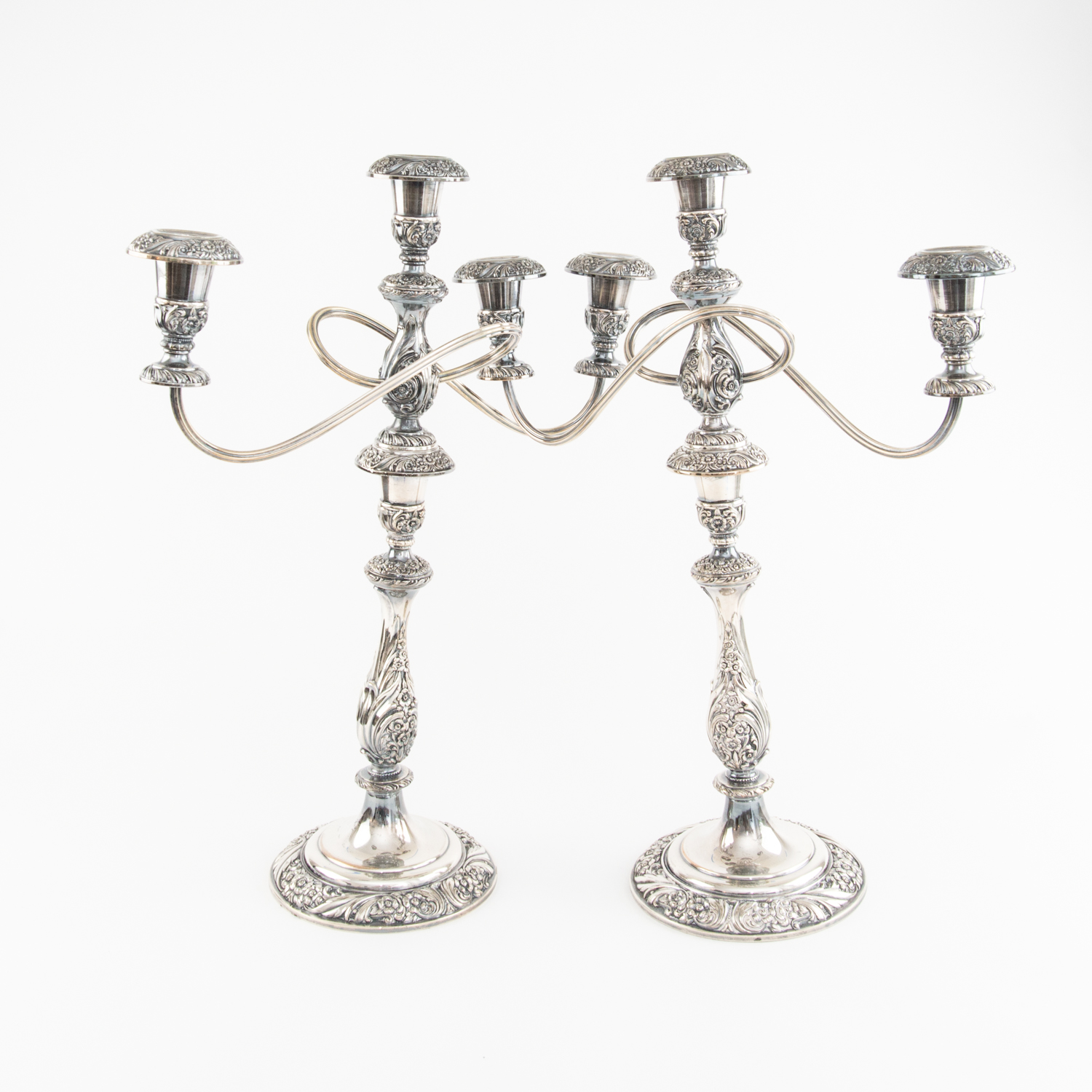 Rogers Bros. "Heritage" Convertible Silver Plate Candelabras