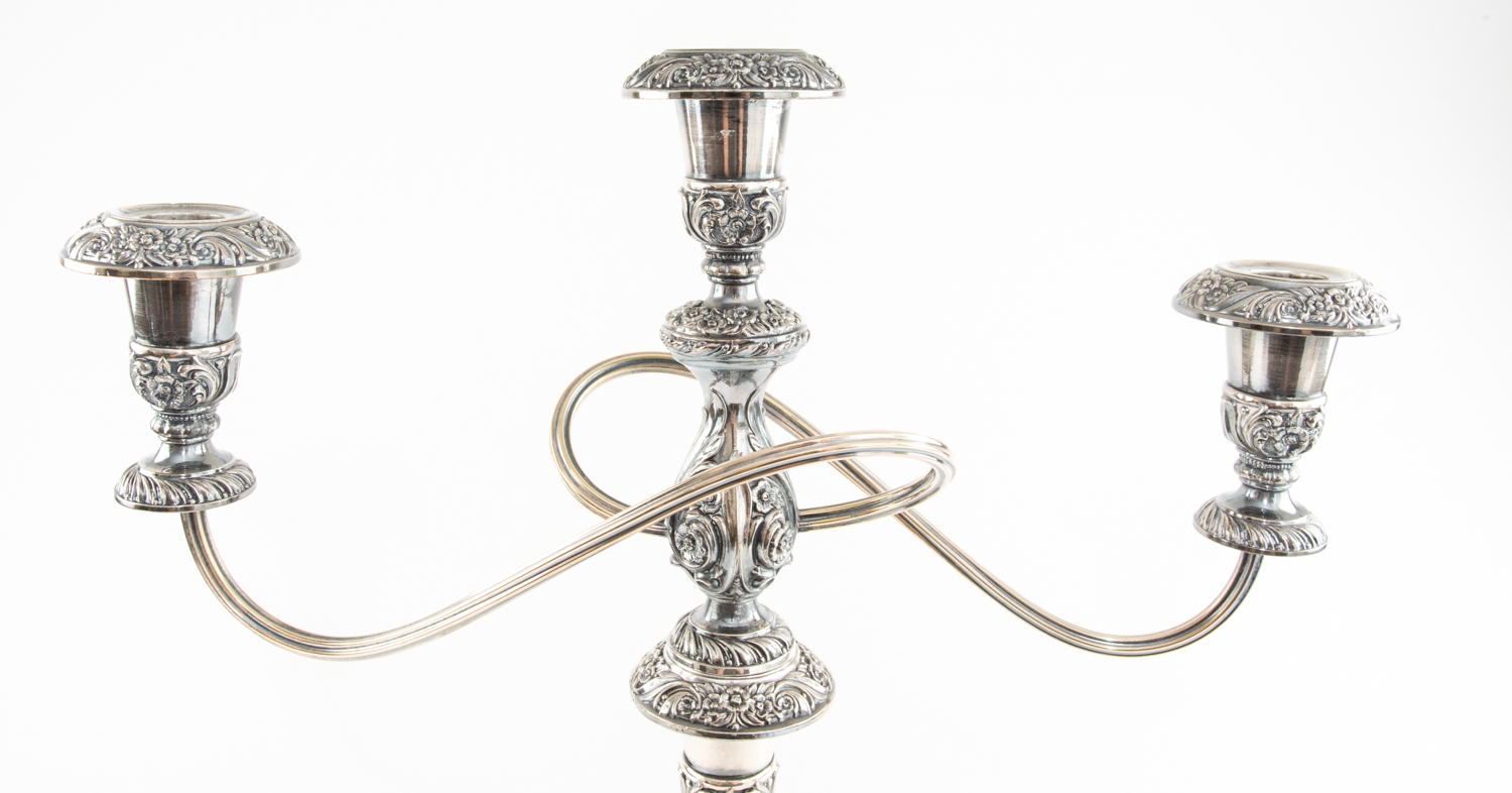 Rogers Bros. "Heritage" Convertible Silver Plate Candelabras