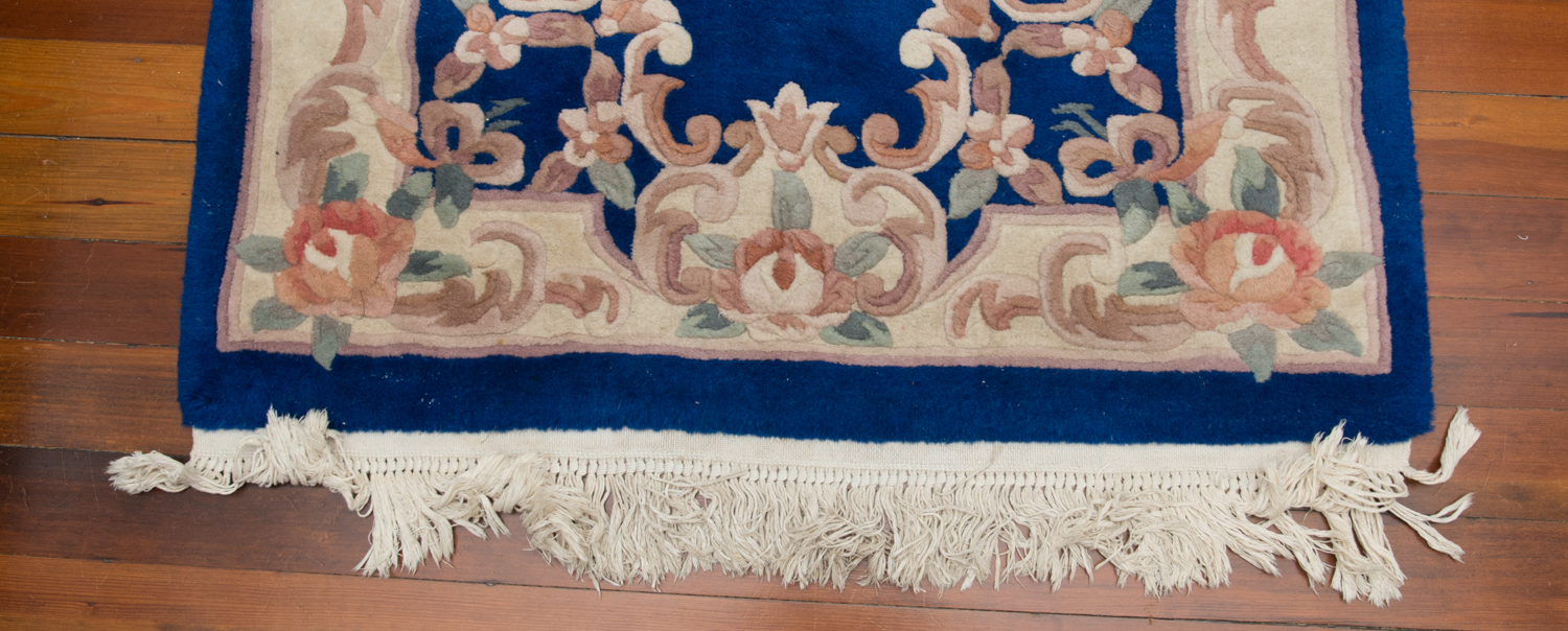 Sapphire Blue Savonnerie-Style Sculpted Rug