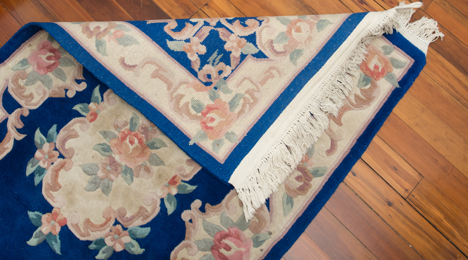 Sapphire Blue Savonnerie-Style Sculpted Rug
