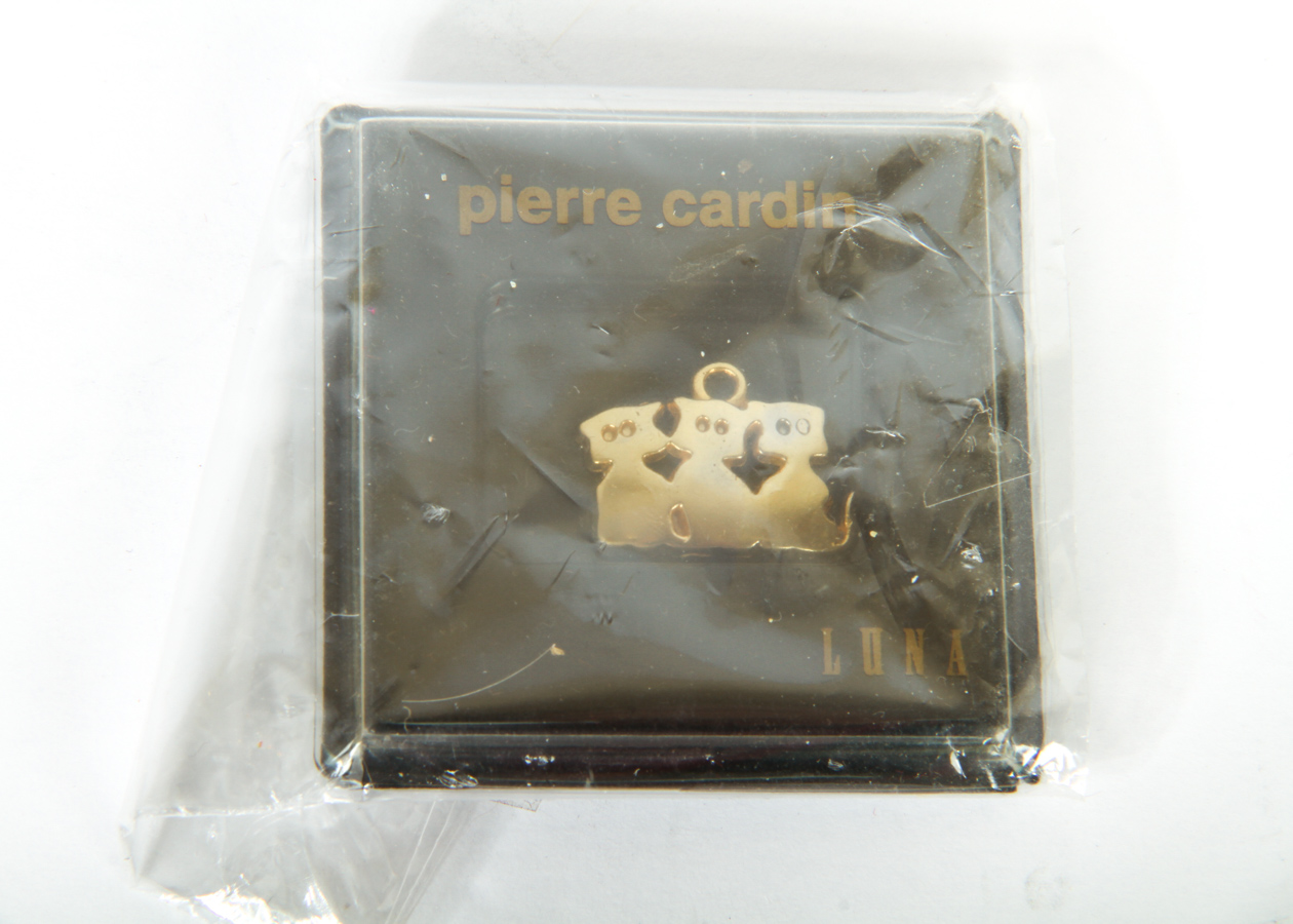 Pierre Cardin Silk Scarf and Figural Scarf Pendant