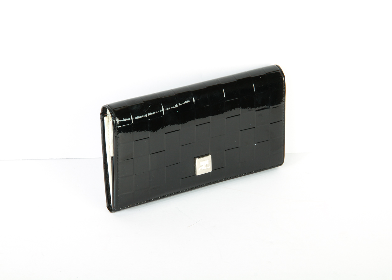 Courreges Black Patent Leather Wallet