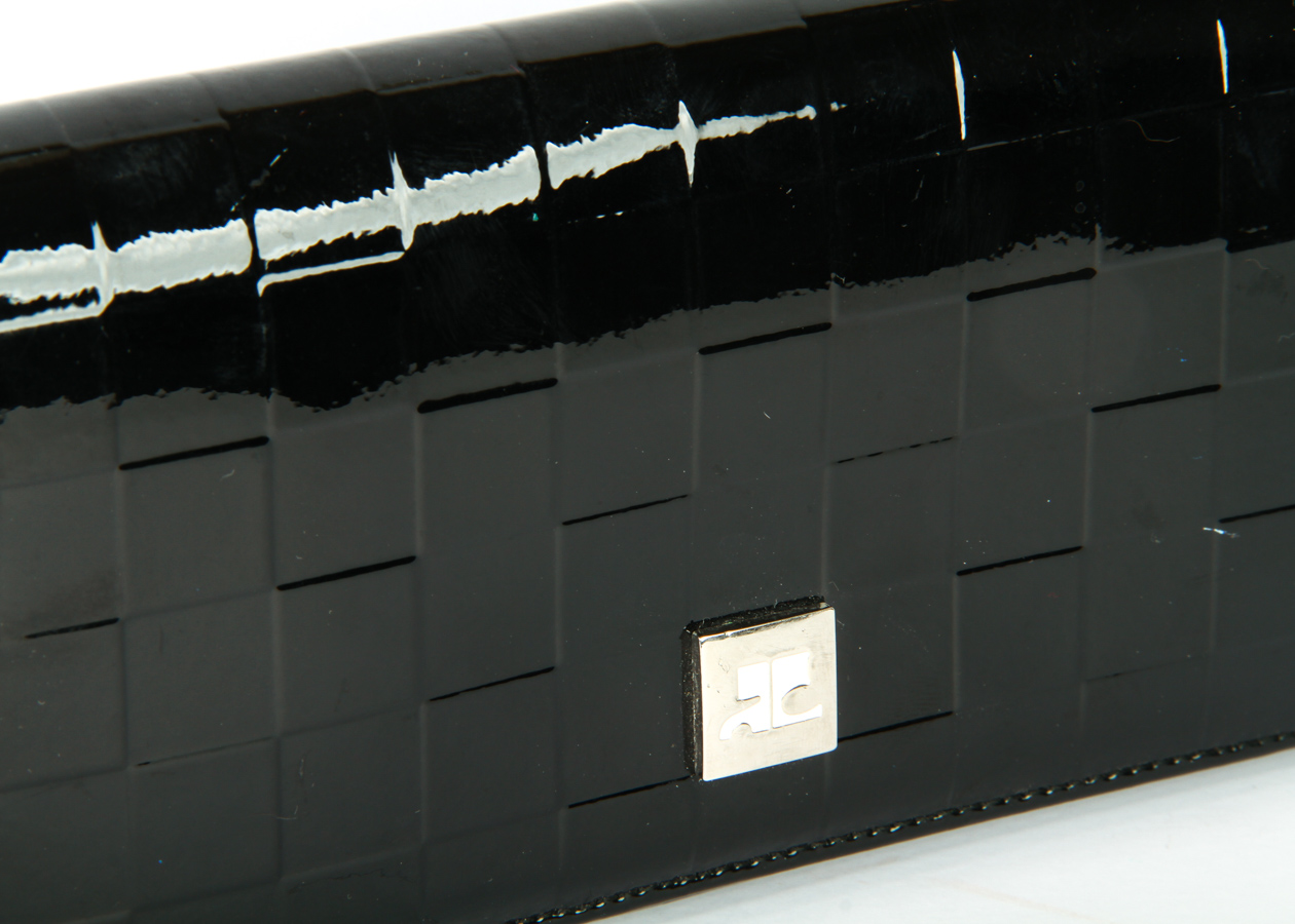 Courreges Black Patent Leather Wallet