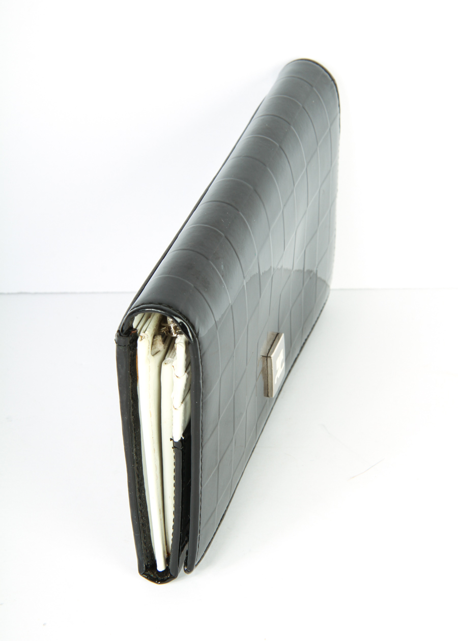 Courreges Black Patent Leather Wallet