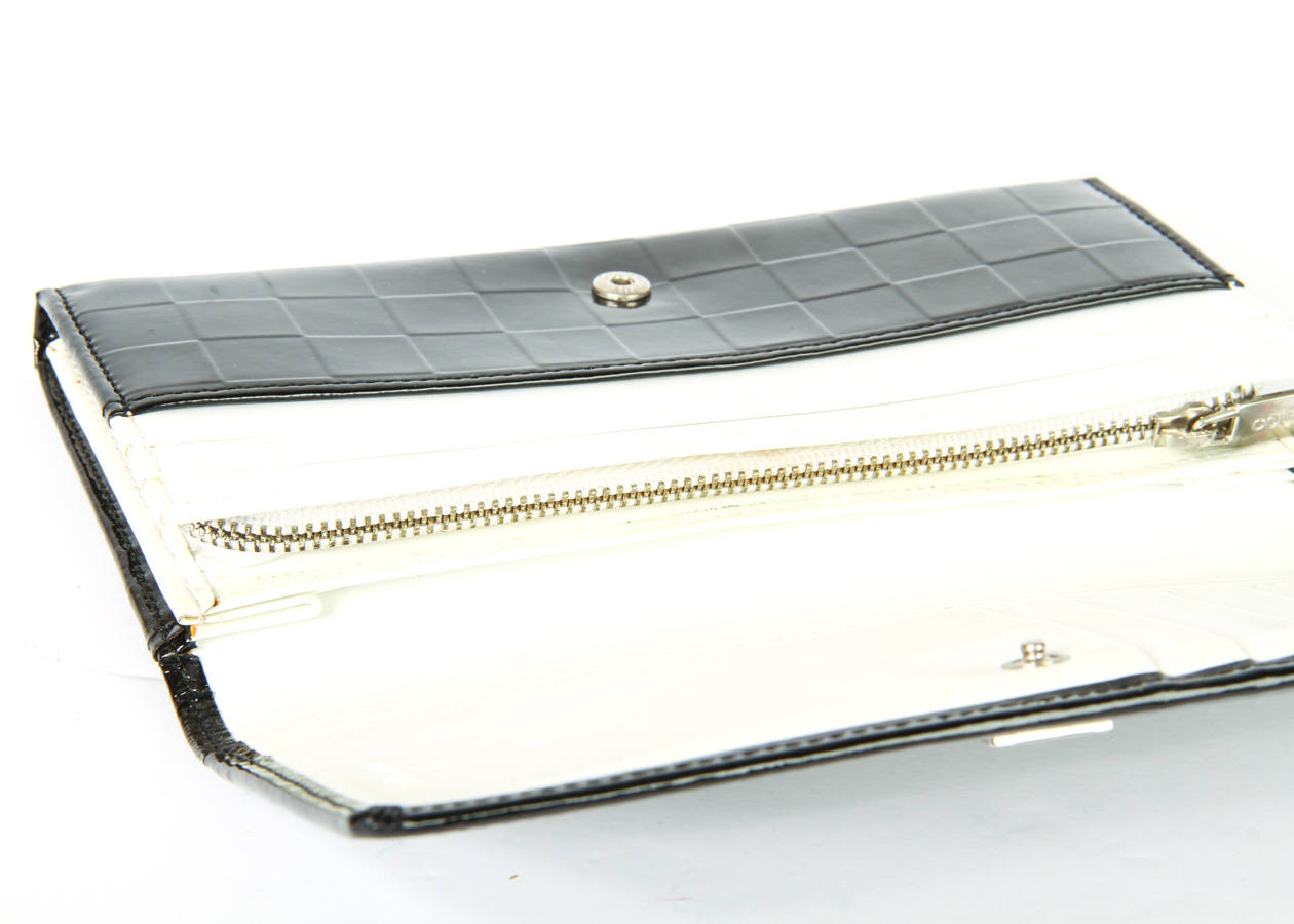 Courreges Black Patent Leather Wallet