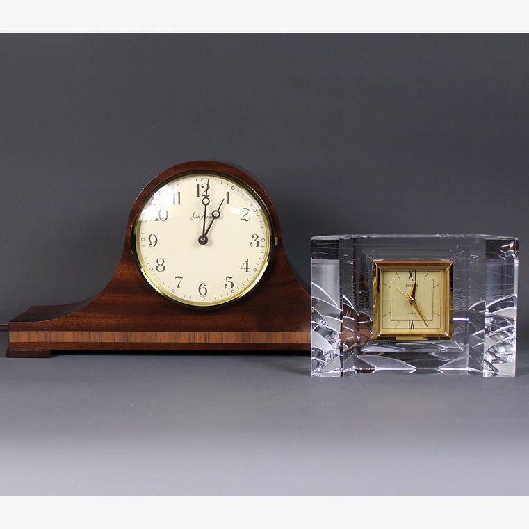Seth Thomas Mantel Clock With Bulova Crystal Shelf Clock
