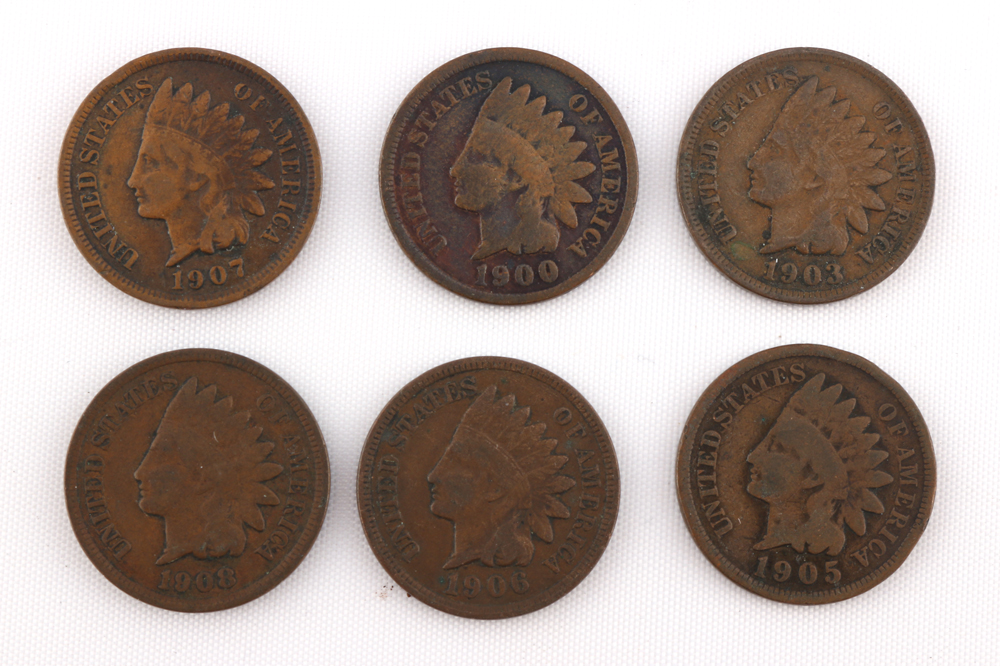 Twenty Antique Indian Head Pennies