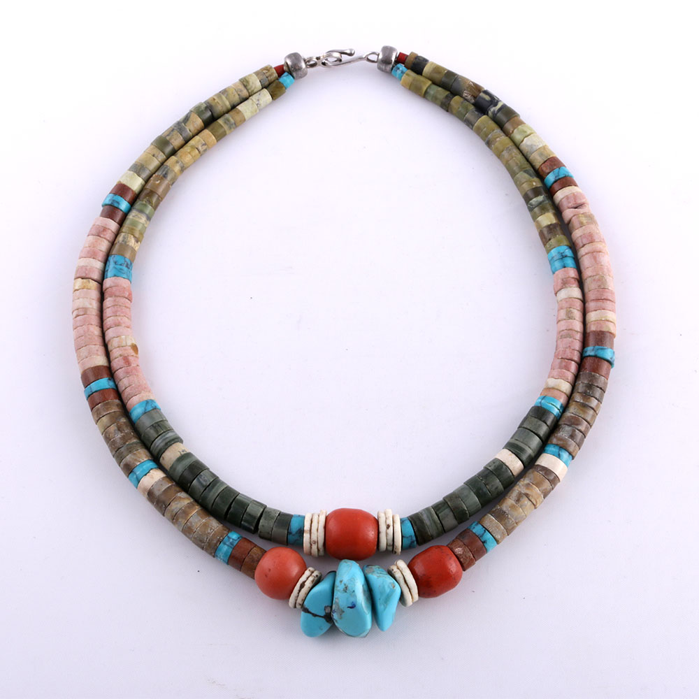 Vintage Turquoise Bracelets and Beaded Necklace