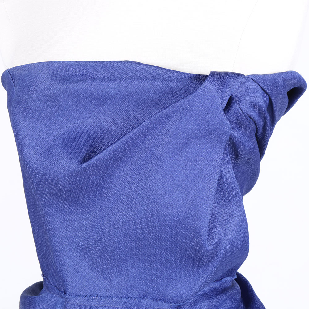 2009 Lanvin Silk and Linen Strapless Cocktail Dress