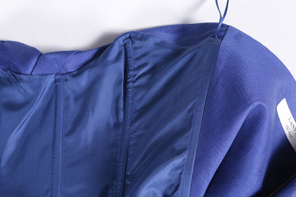 2009 Lanvin Silk and Linen Strapless Cocktail Dress