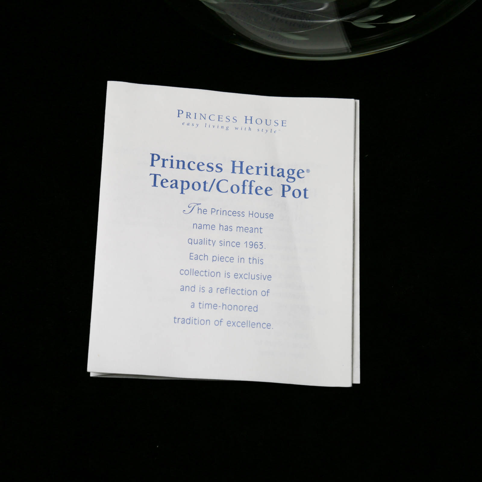 Princess House Crystal Tea Pot