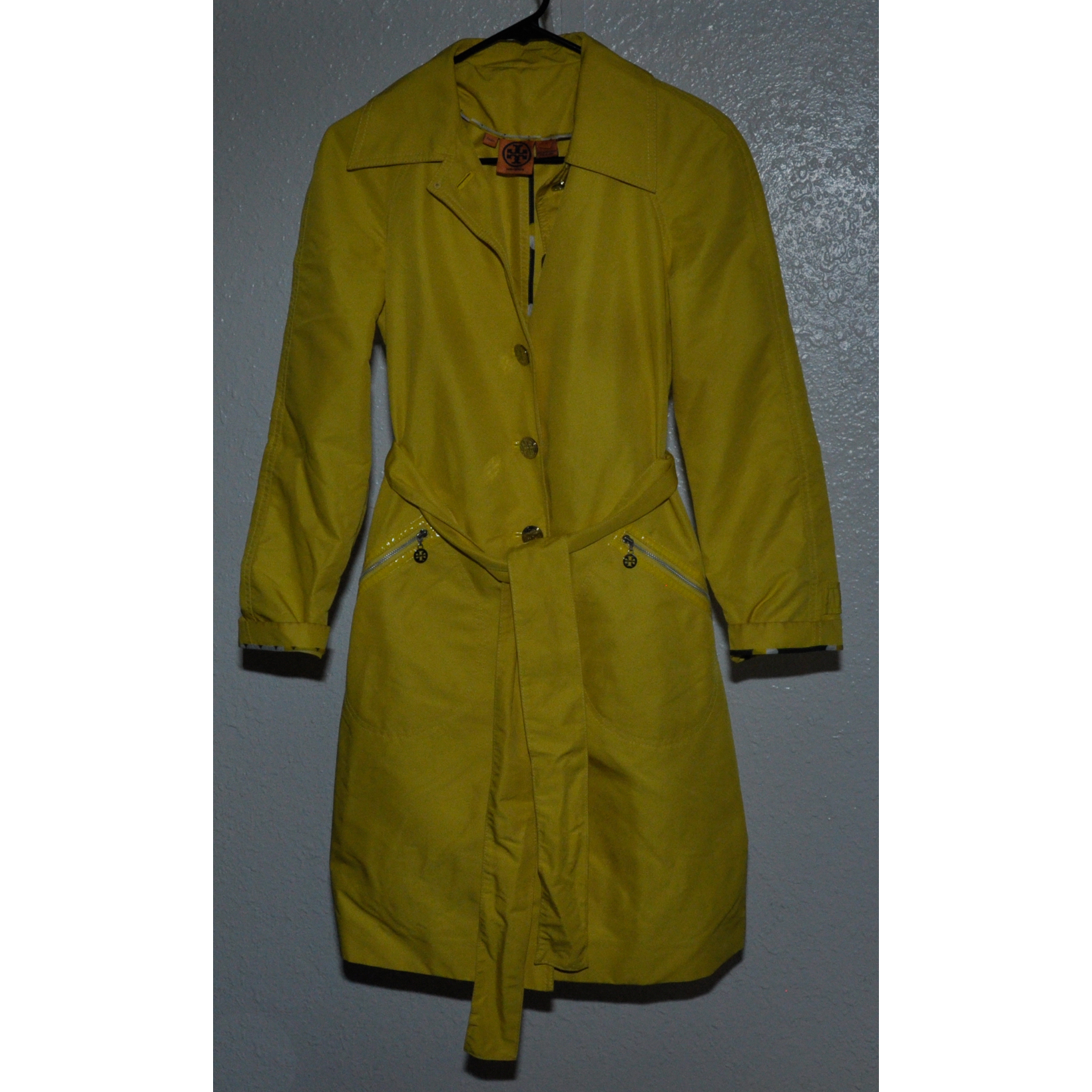 Yellow Tory Burch Trench Coat