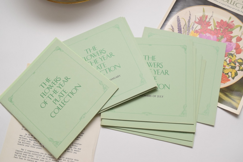 Complete 1977 Franklin Porcelain Flowers of the Year Bone China Plate Collection