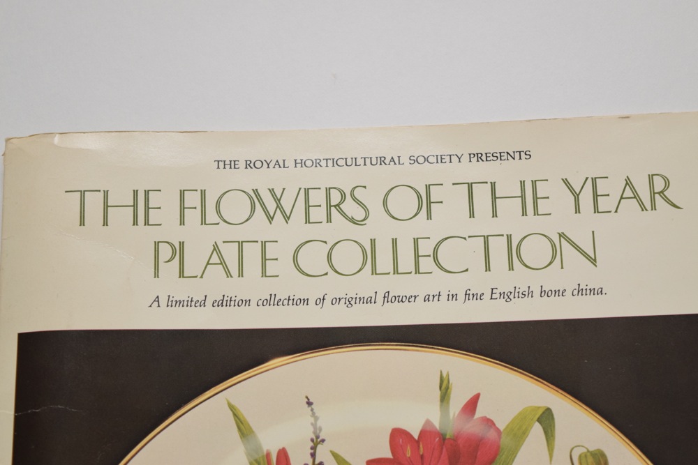 Complete 1977 Franklin Porcelain Flowers of the Year Bone China Plate Collection
