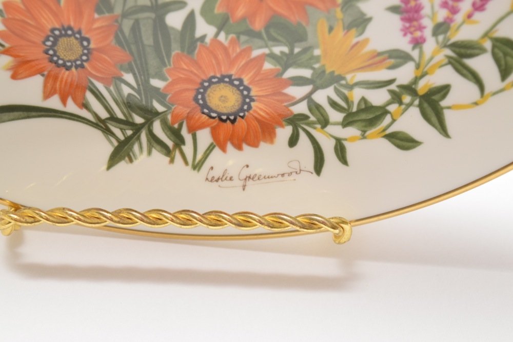 Complete 1977 Franklin Porcelain Flowers of the Year Bone China Plate Collection