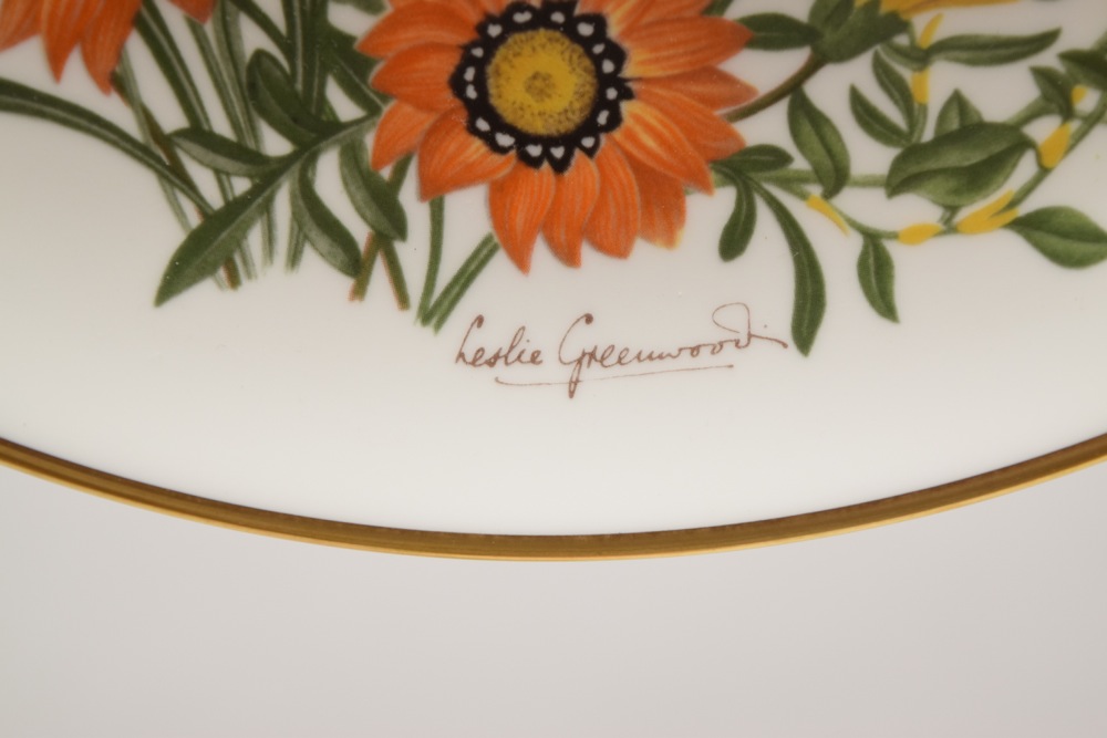 Complete 1977 Franklin Porcelain Flowers of the Year Bone China Plate Collection