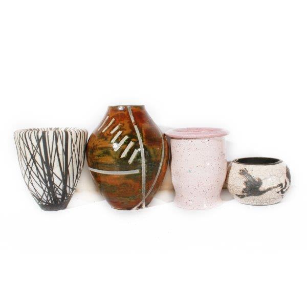 Assortment of Handmade Pottery Vases