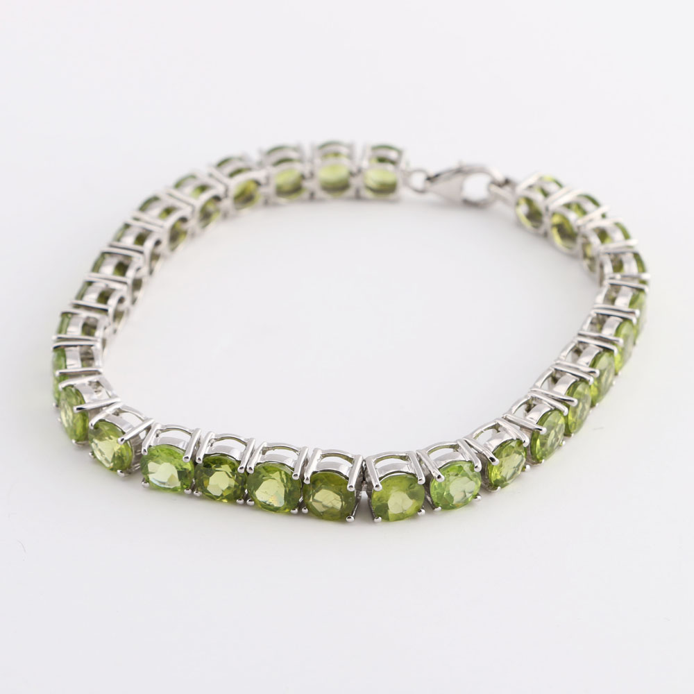 Peridot Sterling Silver Tennis Bracelet