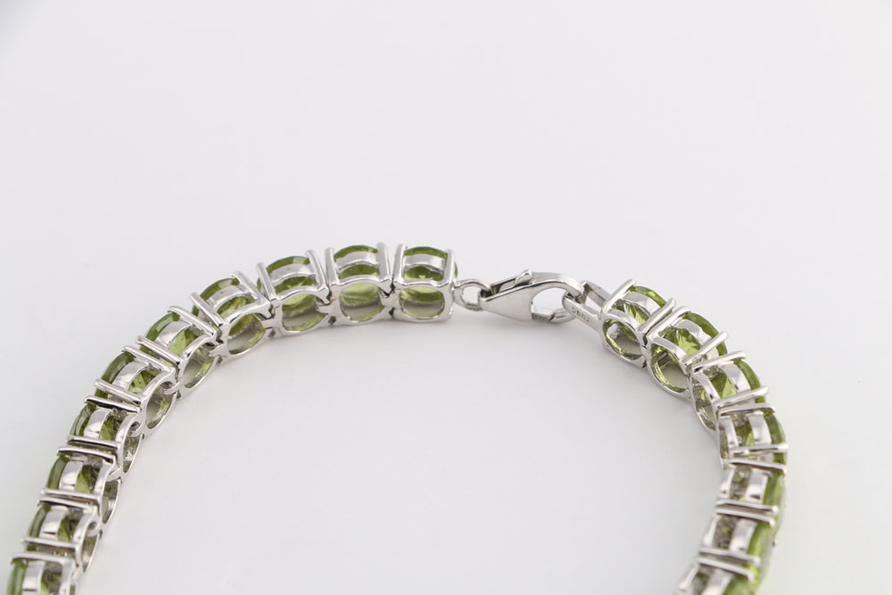 Peridot Sterling Silver Tennis Bracelet