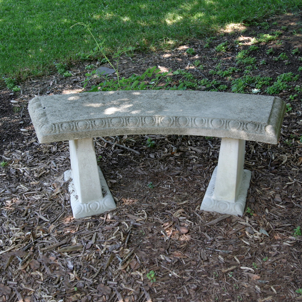 Curved Concrete Garden Bench